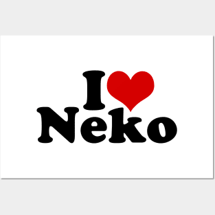 I LOVE HEART NEKO Posters and Art